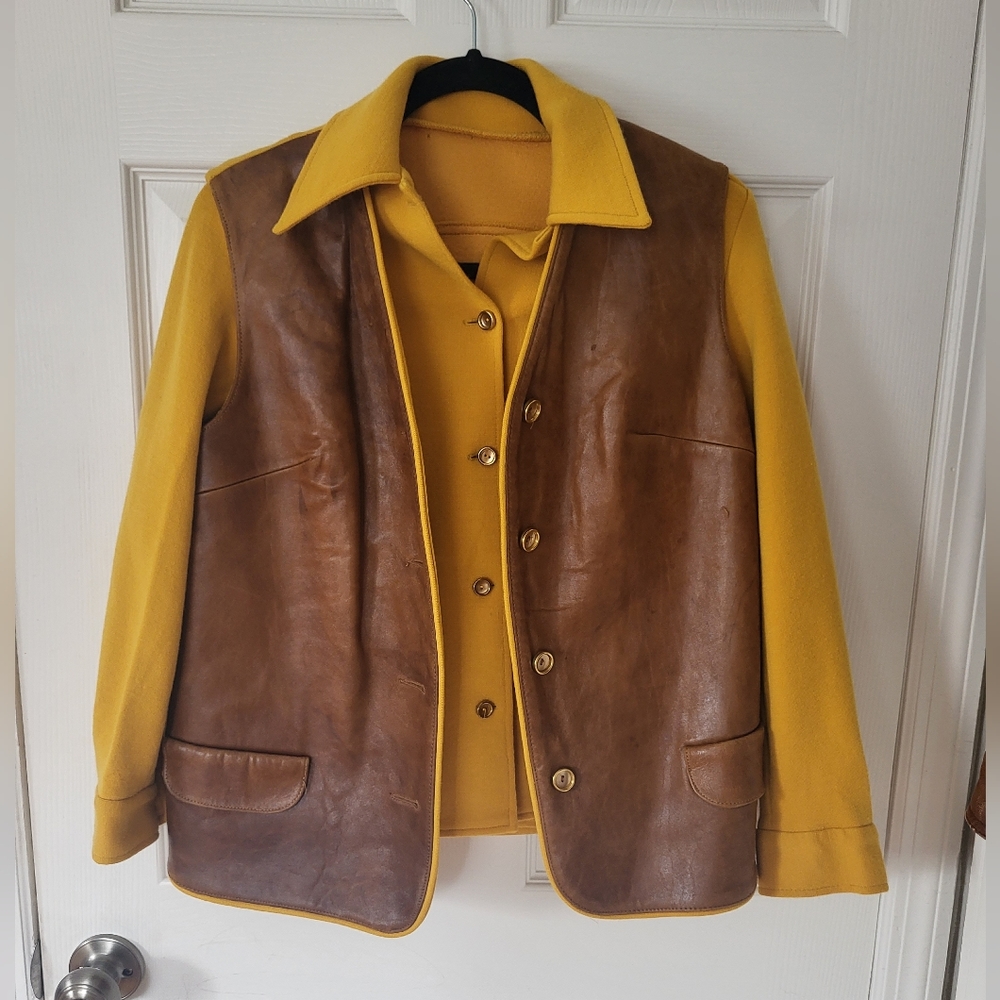 Vintage 1950s/ 60s Joseph Spiess Leather and Knit Set